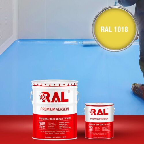 Sơn sàn bê tông Epoxy tự san RAFLOOR GUARD SL 1018 1 B5 Son san Epoxy tu san RAL 1018 1