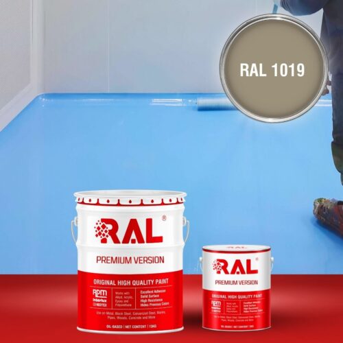 Sơn sàn bê tông Epoxy tự san RAFLOOR GUARD SL 1019 1 B5 Son san Epoxy tu san RAL 1019 1
