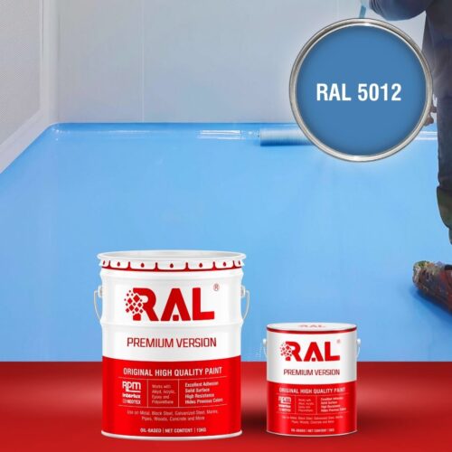 Sơn sàn bê tông Epoxy tự san RAFLOOR GUARD SL 5012 1 B5 Son san Epoxy tu san RAL 5012 1