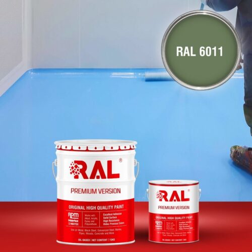 Sơn sàn bê tông Epoxy tự san RAFLOOR GUARD SL 6011 1 B5 Son san Epoxy tu san RAL 6011 1