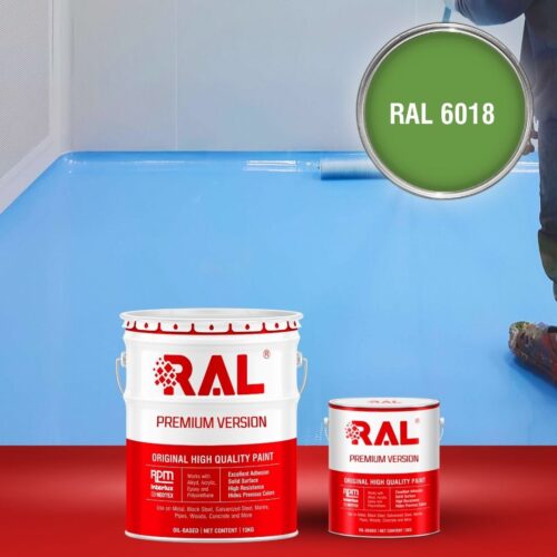 Sơn sàn bê tông Epoxy tự san RAFLOOR GUARD SL 6018 1 B5 Son san Epoxy tu san RAL 6018 1