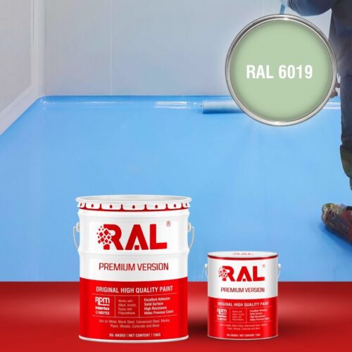 Sơn sàn bê tông Epoxy tự san RAFLOOR GUARD SL 6019 1 B5 Son san Epoxy tu san RAL 6019 1