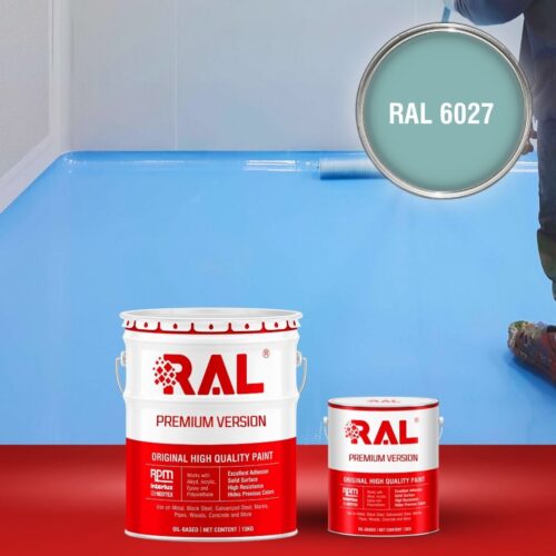 Sơn sàn bê tông Epoxy tự san RAFLOOR GUARD SL 6027 1 B5 Son san Epoxy tu san RAL 6027 1
