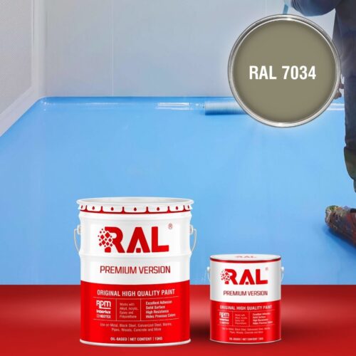 Sơn sàn bê tông Epoxy tự san RAFLOOR GUARD SL 7034 1 B5 Son san Epoxy tu san RAL 7034 1