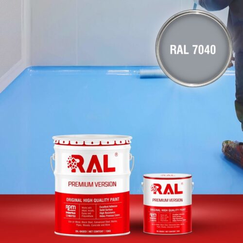 Sơn sàn bê tông Epoxy tự san RAFLOOR GUARD SL 7040 1 B5 Son san Epoxy tu san RAL 7040 1