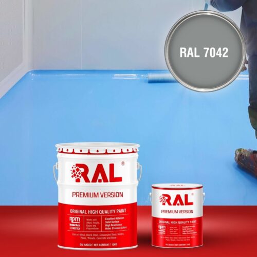 Sơn sàn bê tông Epoxy tự san RAFLOOR GUARD SL 7042 1 B5 Son san Epoxy tu san RAL 7042 1