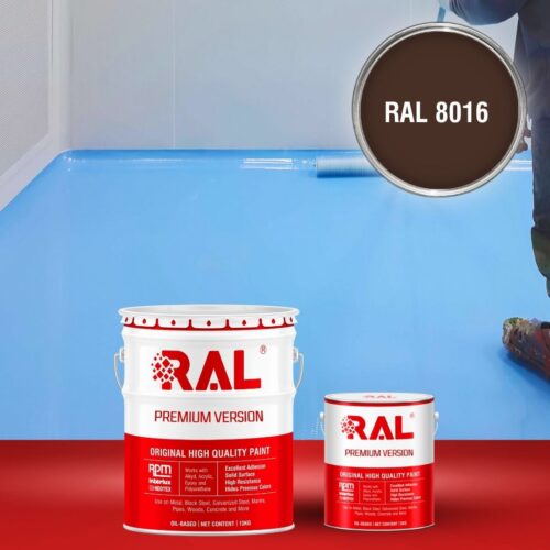 Sơn sàn bê tông Epoxy tự san RAFLOOR GUARD SL 8016 1 B5 Son san Epoxy tu san RAL 8016 1
