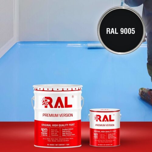 Sơn sàn bê tông Epoxy tự san RAFLOOR GUARD SL 9005 1 B5 Son san Epoxy tu san RAL 9005 1