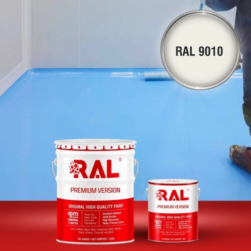 Sơn sàn bê tông Epoxy tự san RAFLOOR GUARD SL 9010 1 B5 Son san Epoxy tu san RAL 9010 1