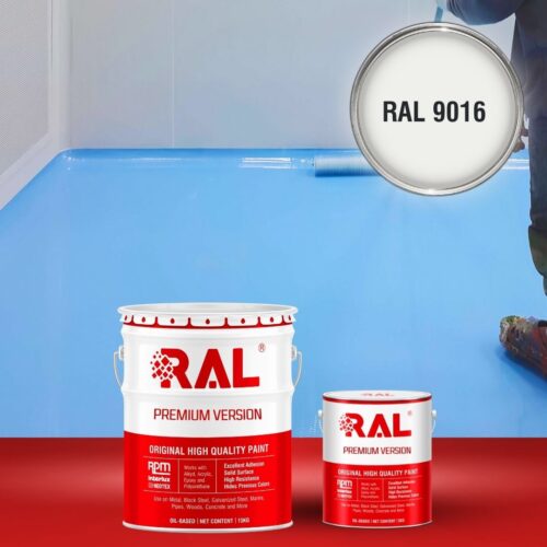 Sơn sàn bê tông Epoxy tự san RAFLOOR GUARD SL 9016 1 B5 Son san Epoxy tu san RAL 9016 1