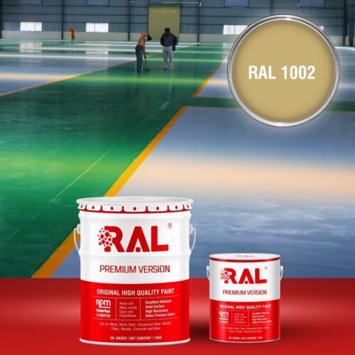 Sơn sàn bê tông Epoxy hệ lăn RAL RAFLOOR GUARD 1002 1 B8 Son san Epoxy he lan RAL 1002 1