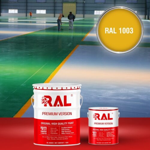 Sơn sàn bê tông Epoxy hệ lăn RAL RAFLOOR GUARD 1003 1 B8 Son san Epoxy he lan RAL 1003 1