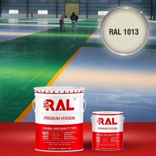 Sơn sàn bê tông Epoxy hệ lăn RAL RAFLOOR GUARD 1013 1 B8 Son san Epoxy he lan RAL 1013 1