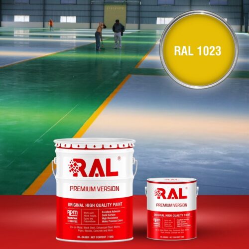Sơn sàn bê tông Epoxy hệ lăn RAL RAFLOOR GUARD 1023 1 B8 Son san Epoxy he lan RAL 1023 1