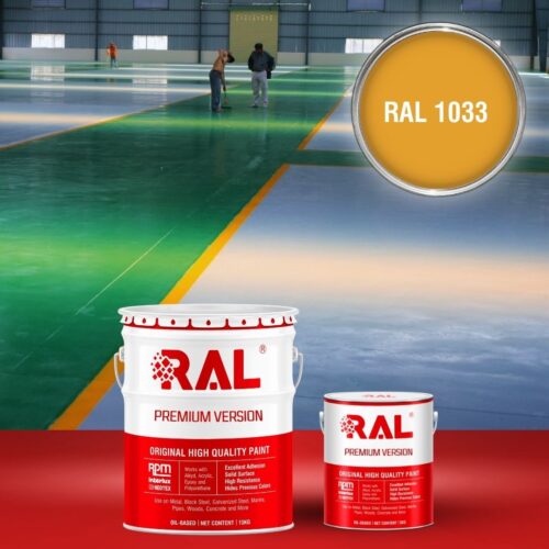 Sơn sàn bê tông Epoxy hệ lăn RAL RAFLOOR GUARD 1033 1 B8 Son san Epoxy he lan RAL 1033 1