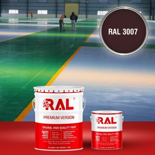 Sơn sàn bê tông Epoxy hệ lăn RAL RAFLOOR GUARD 3007 1 B8 Son san Epoxy he lan RAL 3007 1