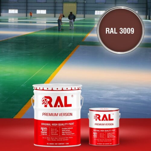 Sơn sàn bê tông Epoxy hệ lăn RAL RAFLOOR GUARD 3009 1 B8 Son san Epoxy he lan RAL 3009 1