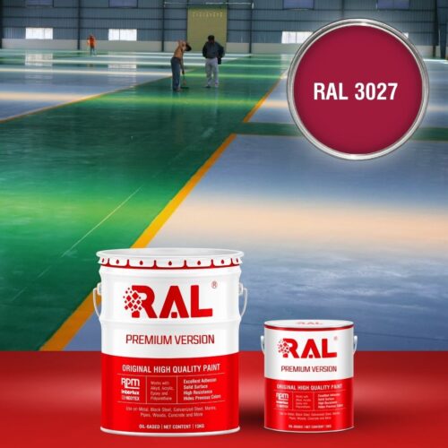 Sơn sàn bê tông Epoxy hệ lăn RAL RAFLOOR GUARD 3027 1 B8 Son san Epoxy he lan RAL 3027 1