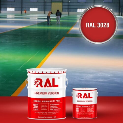 Sơn sàn bê tông Epoxy hệ lăn RAL RAFLOOR GUARD 3028 1 B8 Son san Epoxy he lan RAL 3028 1