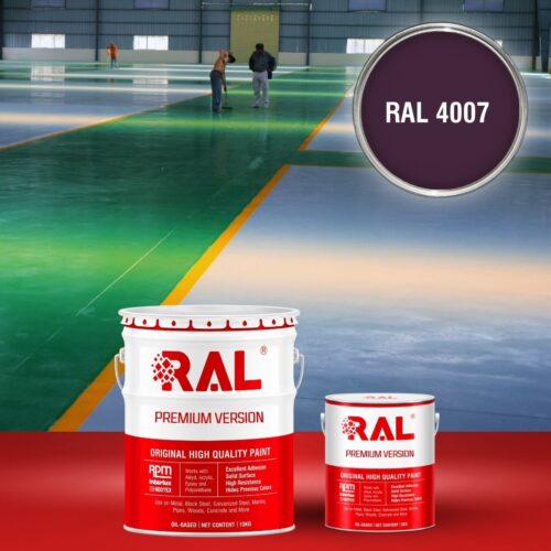 Sơn sàn bê tông Epoxy hệ lăn RAL RAFLOOR GUARD 4007 1 B8 Son san Epoxy he lan RAL 4007 1