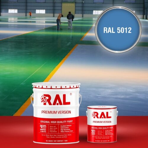 Sơn sàn bê tông Epoxy hệ lăn RAL RAFLOOR GUARD 5012 1 B8 Son san Epoxy he lan RAL 5012 1
