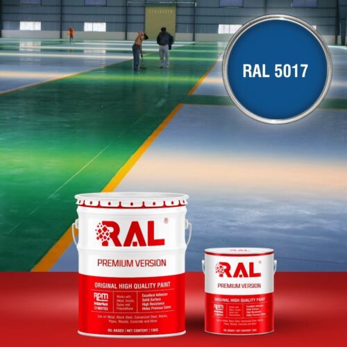 Sơn sàn bê tông Epoxy hệ lăn RAL RAFLOOR GUARD 5017 1 B8 Son san Epoxy he lan RAL 5017 1