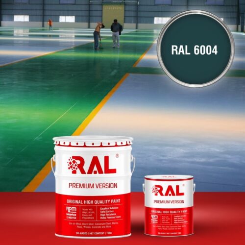 Sơn sàn bê tông Epoxy hệ lăn RAL RAFLOOR GUARD 6004 1 B8 Son san Epoxy he lan RAL 6004 1