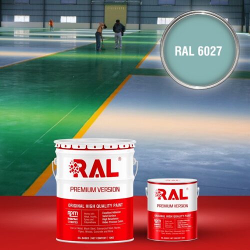 Sơn sàn bê tông Epoxy hệ lăn RAL RAFLOOR GUARD 6027 1 B8 Son san Epoxy he lan RAL 6027 1