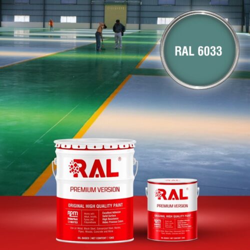 Sơn sàn bê tông Epoxy hệ lăn RAL RAFLOOR GUARD 6033 1 B8 Son san Epoxy he lan RAL 6033 1
