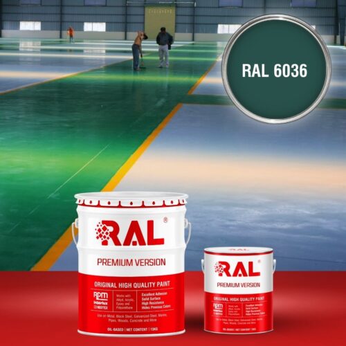 Sơn sàn bê tông Epoxy hệ lăn RAL RAFLOOR GUARD 6036 1 B8 Son san Epoxy he lan RAL 6036 1
