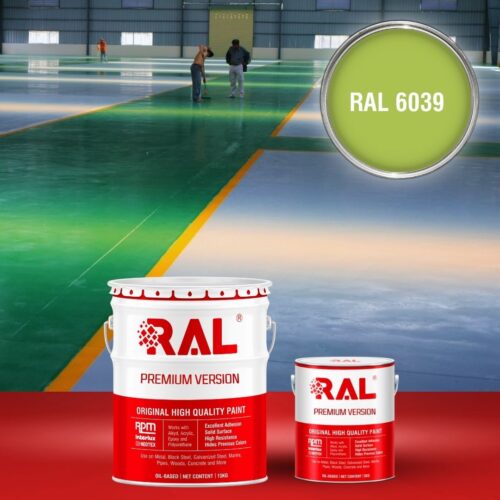 Sơn sàn bê tông Epoxy hệ lăn RAL RAFLOOR GUARD 6039 1 B8 Son san Epoxy he lan RAL 6039 1
