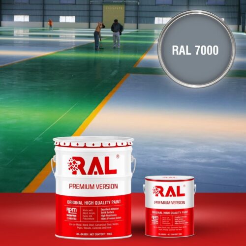 Sơn sàn bê tông Epoxy hệ lăn RAL RAFLOOR GUARD 7000 1 B8 Son san Epoxy he lan RAL 7000 1
