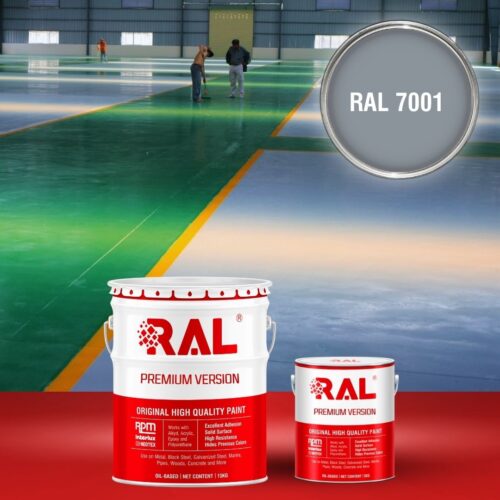 Sơn sàn bê tông Epoxy hệ lăn RAL RAFLOOR GUARD 7001 1 B8 Son san Epoxy he lan RAL 7001 1
