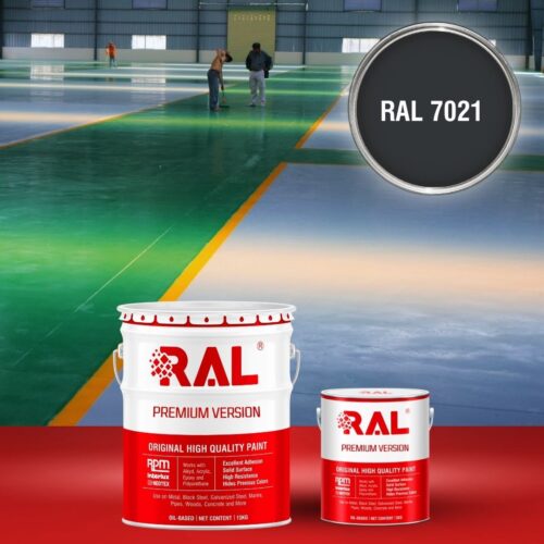 Sơn sàn bê tông Epoxy hệ lăn RAL RAFLOOR GUARD 7021 1 B8 Son san Epoxy he lan RAL 7021 1