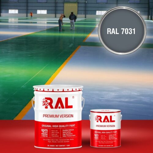 Sơn sàn bê tông Epoxy hệ lăn RAL RAFLOOR GUARD 7031 1 B8 Son san Epoxy he lan RAL 7031 1