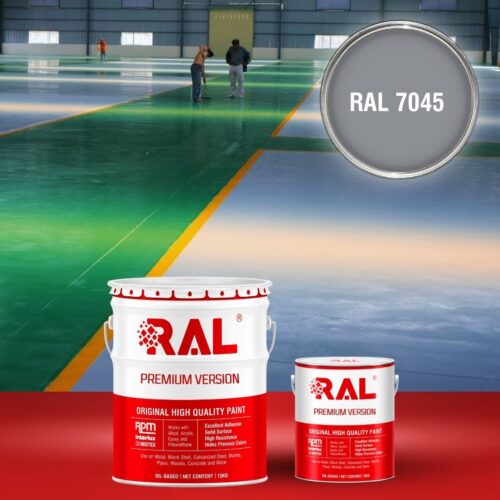 Sơn sàn bê tông Epoxy hệ lăn RAL RAFLOOR GUARD 7045 1 B8 Son san Epoxy he lan RAL 7045 1