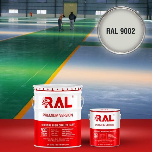 Sơn sàn bê tông Epoxy hệ lăn RAL RAFLOOR GUARD 9002 1 B8 Son san Epoxy he lan RAL 9002 1