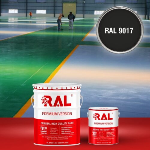 Sơn sàn bê tông Epoxy hệ lăn RAL RAFLOOR GUARD 9017 1 B8 Son san Epoxy he lan RAL 9017 1