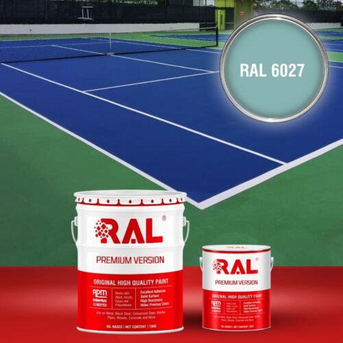 Sơn sân bóng chuyền Epoxy hệ lăn RAL SPORT GUARD 6027 1 B30 Son san the thao Epoxy he lan RAL 6027 1