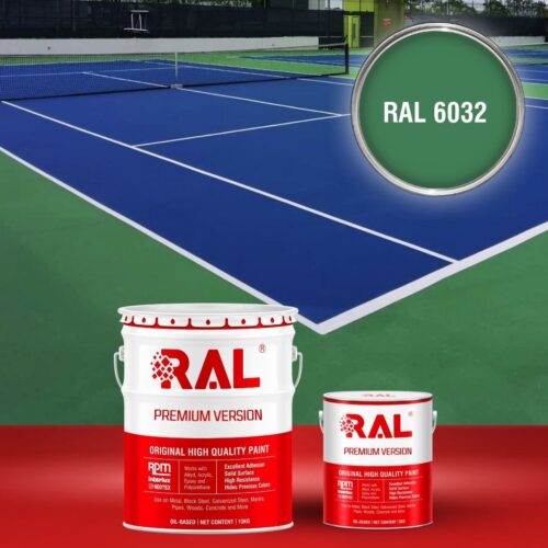 Sơn sân bóng chuyền Epoxy hệ lăn RAL SPORT GUARD 6032 1 B30 Son san the thao Epoxy he lan RAL 6032 1