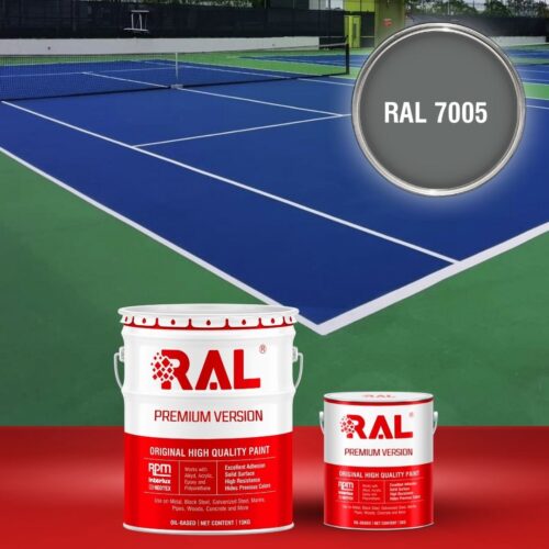 Sơn sân bóng chuyền Epoxy hệ lăn RAL SPORT GUARD 7005 1 B30 Son san the thao Epoxy he lan RAL 7005 1