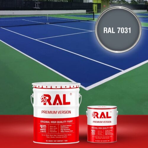 Sơn sân bóng chuyền Epoxy hệ lăn RAL SPORT GUARD 7031 1 B30 Son san the thao Epoxy he lan RAL 7031 1