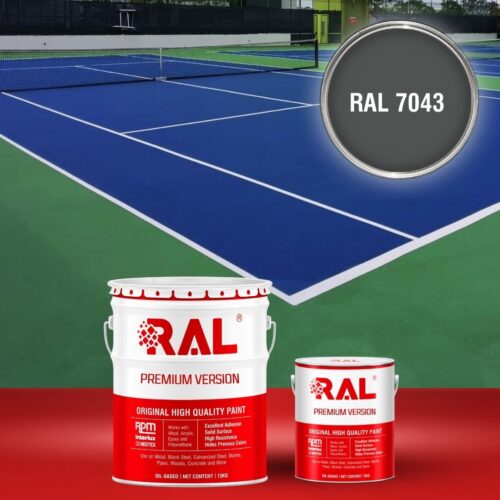 Sơn sân bóng chuyền Epoxy hệ lăn RAL SPORT GUARD 7043 1 B30 Son san the thao Epoxy he lan RAL 7043 1