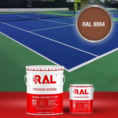 Sơn sân bóng chuyền Epoxy hệ lăn RAL SPORT GUARD 8004 1 B30 Son san the thao Epoxy he lan RAL 8004 1