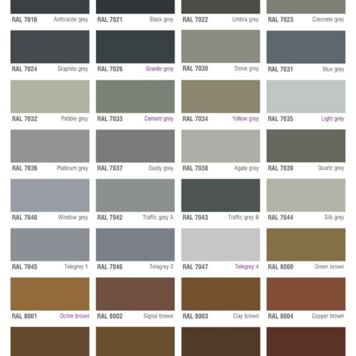 Bảng màu sơn RAL 4 Bảng màu sơn RAL 5