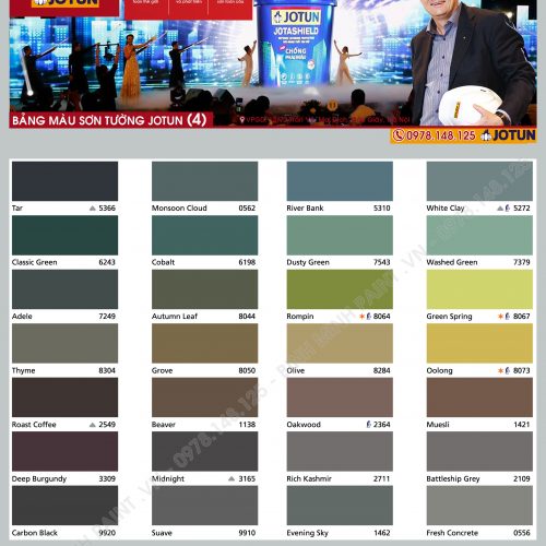 Bảng màu sơn Jotun ngoài trời mới nhất 2019 4/4