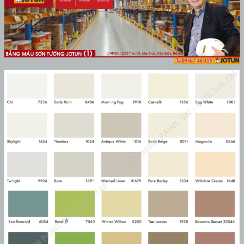 Bảng Màu Sơn Jotun Majestic Mới Nhất Năm 2020