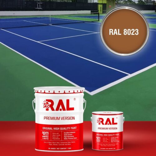 Sơn sân bóng chuyền Epoxy hệ lăn RAL SPORT GUARD 8023 1 B30 Son san the thao Epoxy he lan RAL 8023 1